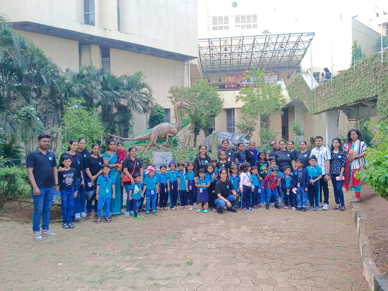 Daycare children enjoying supervised activities